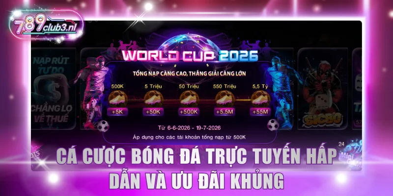 Cá cược bóng đá trực tuyến hấp dẫn và ưu đãi khủng
